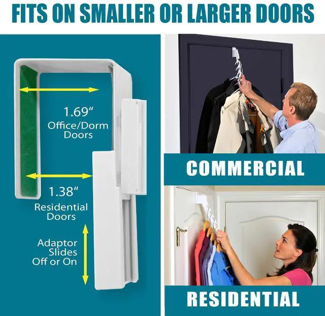 Alt view image 7 of 7 - Over The Door 2-Pack Organizer for Clothes Hangers, Space-Saving Cascading Hanger Hooks, White