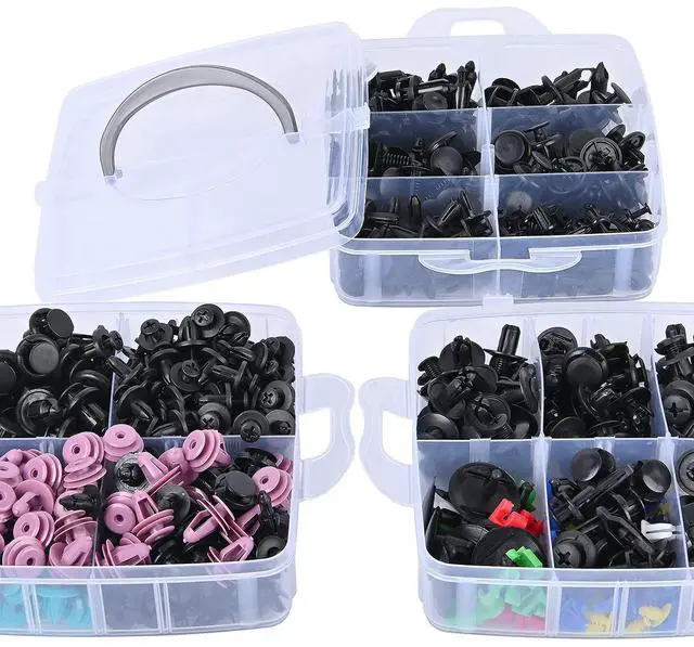 Alt view image 4 of 7 - 725Pcs Car Push Retainer Clips & Auto Fasteners Assortment -23 Most Popular Sizes Nylon Bumper Fender Rivets with 10 Cable Ties and Fasteners Remover for Toyota GM Ford Honda Chevy