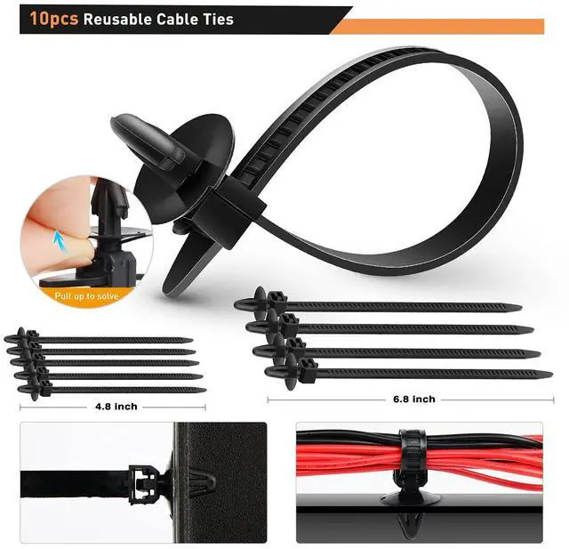 Alt view image 6 of 7 - 725Pcs Car Push Retainer Clips & Auto Fasteners Assortment -23 Most Popular Sizes Nylon Bumper Fender Rivets with 10 Cable Ties and Fasteners Remover for Toyota GM Ford Honda Chevy