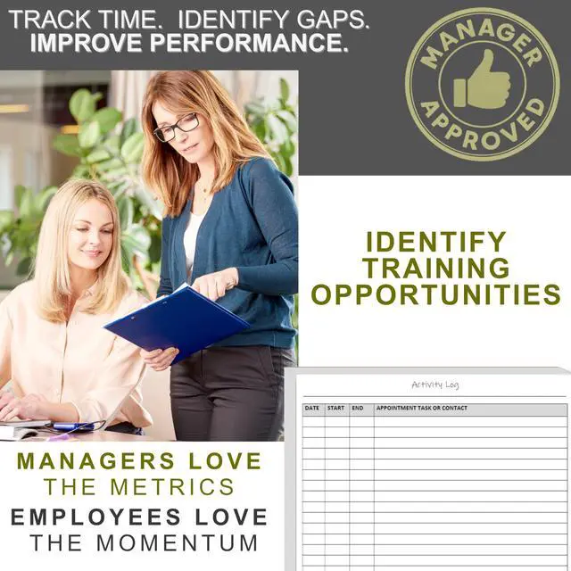 Alt view image 4 of 7 - Activity Log Notepad for Work, Daily Time Tracking Log Book with Task & Notes, 60 Pages, 8.5 x 11 Letter, Portrait