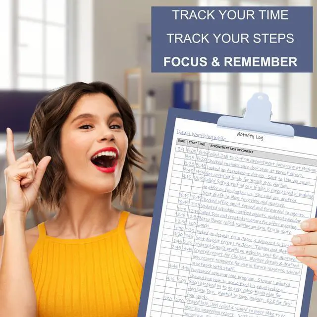 Alt view image 6 of 7 - Activity Log Notepad for Work, Daily Time Tracking Log Book with Task & Notes, 60 Pages, 8.5 x 11 Letter, Portrait