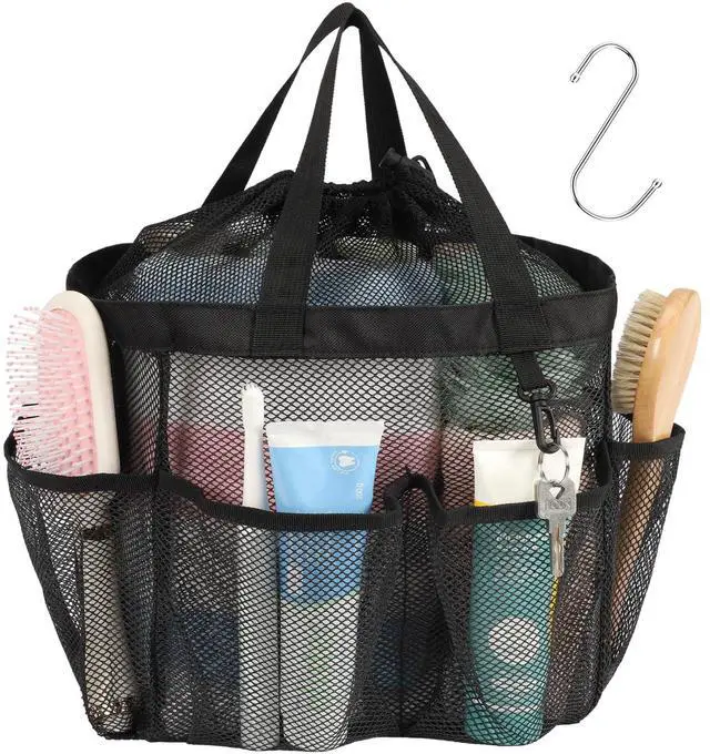 Main image of Mesh Shower Caddy Portable with Drawstring - 2-Handle Shower Bag for Dorm