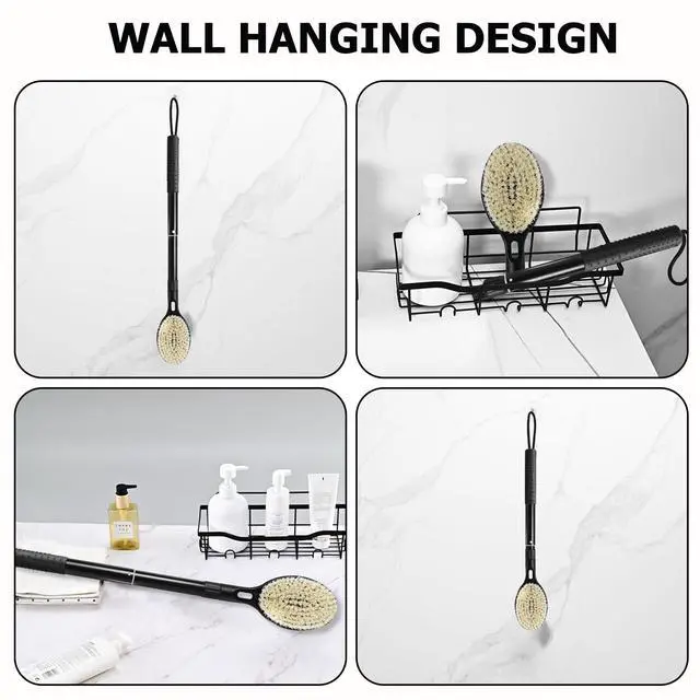 Alt view image 7 of 7 - Back Scrubber with Soft and Stiff Bristles, 17''-25'' Long Handle Dual-Sided Shower Brush for Body for Deep Cleaning