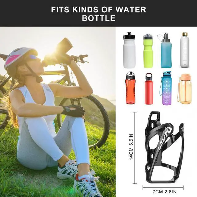 Alt view image 4 of 7 - Bike Water Bottle Holder,Ultra-Light Bike Cup Holder with Screws,Bike Accessories for Adults& Kids,Cycling Bike Water Bottle Cages for Road, Mountain Bike (Black-2Pcs)