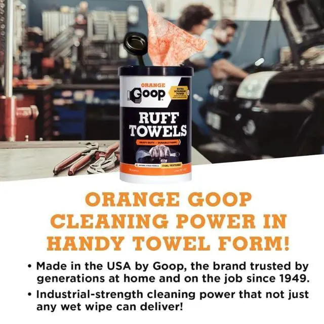 Alt view image 6 of 7 - Orange Heavy Duty Ruff Towels with Scrubbing Power, 10 x 12 Dual Textured Multi-Purpose Cleaning Wipes, Removes Dirt, Grease, Oil, 72 Count