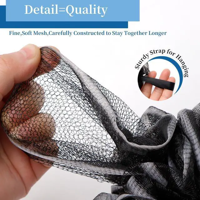 Alt view image 4 of 7 - Bath Loofah Sponge Back Scrubber Shower Sponge Soft Mesh Exfoliator Pouf Shower Ball Bath Sponges for Women and Men Bath Accessories