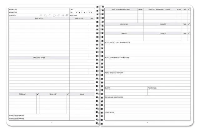 Alt view image 2 of 7 - Manager Notebook Manager's Log Book Planner Management Logbook - Wire-O, 100 Pages, 8.5'' X 11'' (Made in USA)