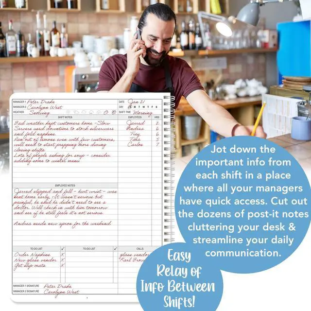 Alt view image 3 of 7 - Manager Notebook Manager's Log Book Planner Management Logbook - Wire-O, 100 Pages, 8.5'' X 11'' (Made in USA)