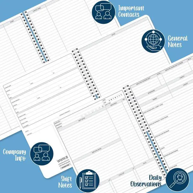 Alt view image 5 of 7 - Manager Notebook Manager's Log Book Planner Management Logbook - Wire-O, 100 Pages, 8.5'' X 11'' (Made in USA)