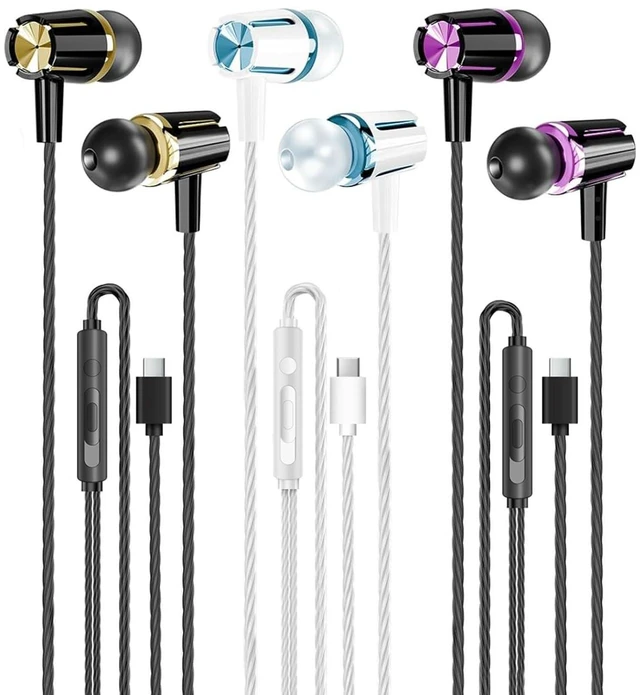 Main image of 3 Pack Wired Earbuds USB C,Headphones Microphone for iPhone 17/16/15 | Type C Earphones for iPhone 17 Pro Max/Galaxy S25 S24 S23 Volume Control Noise Isolating