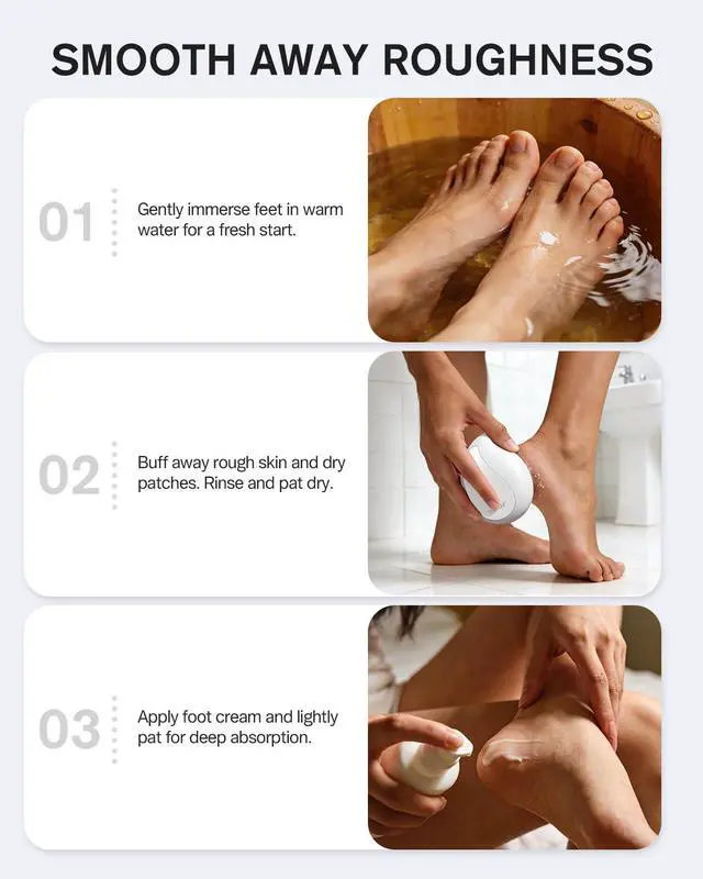 Alt view image 4 of 7 - Glass Pumice Stone, Foot File Callus Remover for Feet, Professional Foot Scrubber for Dead Skin & Cracked Heels Premium Pedicure Tools with Anti-Slip Handle and Protective Cover - White