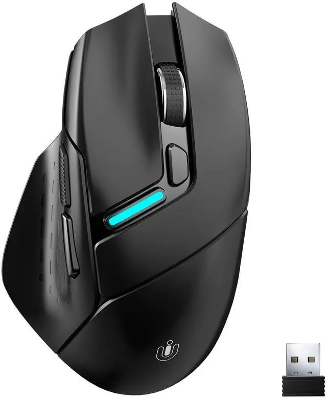 Main image of Ergonomic Wireless Mouse, 6 Adjustable DPI Up to 12800, 3-in-1 Multi Connection(BT5.0& Wired &2.4G Wireless Programmable Silent Click Bluetooth Mouse for Laptop PC Gaming Office