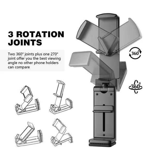 Alt view image 3 of 7 - Universal in Flight Airplane Phone Holder Mount. Hands Free Viewing with Multi-Directional Dual 360 Degree Rotation. Pocket Size Must Have Airplane Travel Essential Accessory for Flying