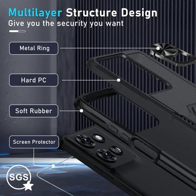 Alt view image 3 of 7 - Designed for Moto G 2026/2025,Motorola G Play 2026 Case Built in Kickstand