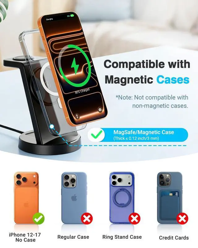 Alt view image 5 of 7 - MagSafe Charger 25W Magnetic 3-in-1 Wireless Charging Station for Apple