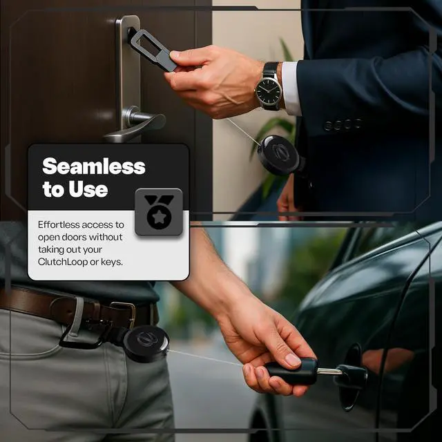 Alt view image 7 of 7 - Anti-Theft Phone Tether - Universal Adhesive Anchor, Retractable Steel Line and Locking Carabiner (Midnight)