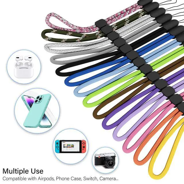 Alt view image 6 of 6 - Lanyard Compatible with Airpods Pro 2 Loop Adjustable Hand Wrist Nylon Strap, Lanyard for Cell Phone/Camera/Switch/iPods Pro 2nd/Airpods 1/2nd/3rd/Pro Case, Light Blue