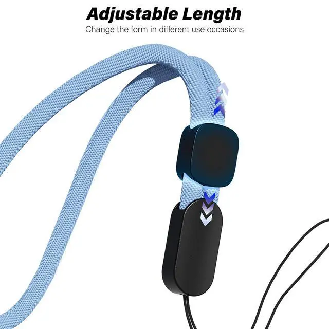 Alt view image 4 of 6 - Lanyard Compatible with Airpods Pro 2 Loop Adjustable Hand Wrist Nylon Strap, Lanyard for Cell Phone/Camera/Switch/iPods Pro 2nd/Airpods 1/2nd/3rd/Pro Case, Light Blue