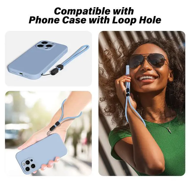 Alt view image 5 of 6 - Lanyard Compatible with Airpods Pro 2 Loop Adjustable Hand Wrist Nylon Strap, Lanyard for Cell Phone/Camera/Switch/iPods Pro 2nd/Airpods 1/2nd/3rd/Pro Case, Light Blue
