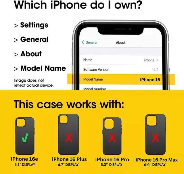 Alt view image 2 of 7 - for iPhone 17e & iPhone 16e (Only) - Defender Series Case - Black - Screenless - Rugged & Durable - with Port Protection - Holster Clip Includes - Microbial Defense Protection