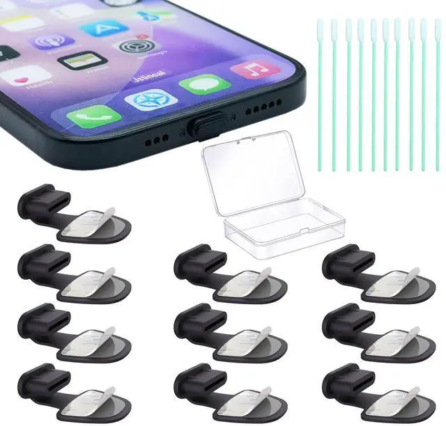 Main image of USB C-Type Anti Loss Dust Plugs, USB C-Type Port Silicone Dust Covers, with Detachable Adhesive for Mobile Phone, Compatible with 15, 16 17 Plus Pro Max..., All USB C Ports (Type-C-1)