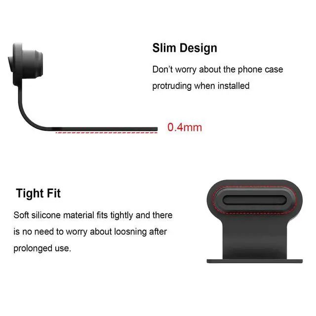 Alt view image 6 of 7 - USB C-Type Anti Loss Dust Plugs, USB C-Type Port Silicone Dust Covers, with Detachable Adhesive for Mobile Phone, Compatible with 15, 16 17 Plus Pro Max..., All USB C Ports (Type-C-1)