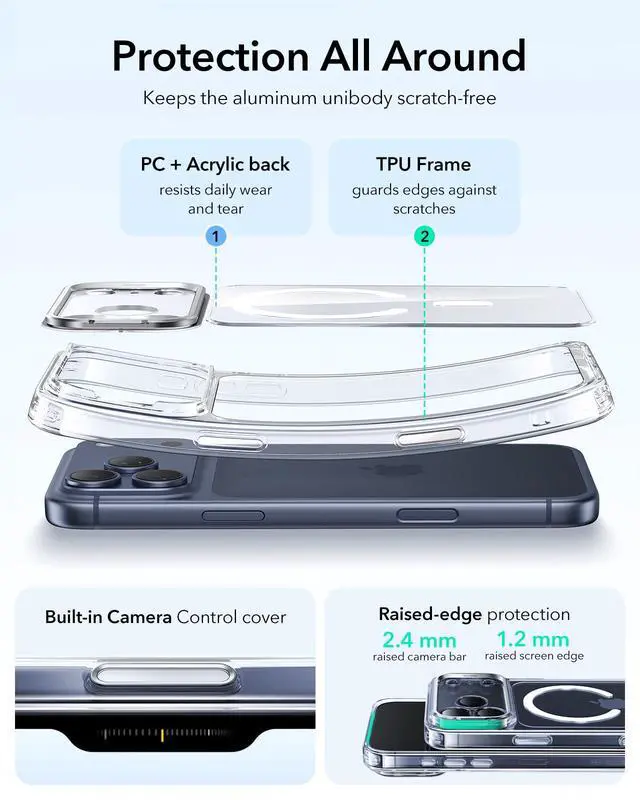 Alt view image 3 of 7 - for iPhone 17 Pro Max Case with Stash Stand, Compatible with MagSafe, Military-Grade Drop Protection for iPhone 17 Pro Max Phone Case, Scratch-Resistant Back Cover, Clear