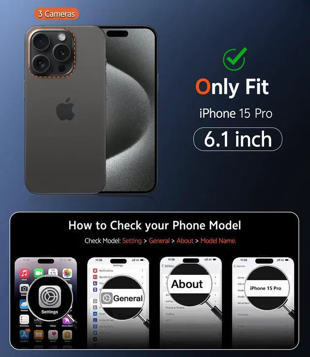 Alt view image 2 of 7 - for iPhone 15 Pro Case: Clear Magnetic Phone Cases with Screen Protector Compatible with Magsafe Slim Anti Yellowing Rugged Shockproof Protective Transparent Cell Phone Cover (A-Clear)