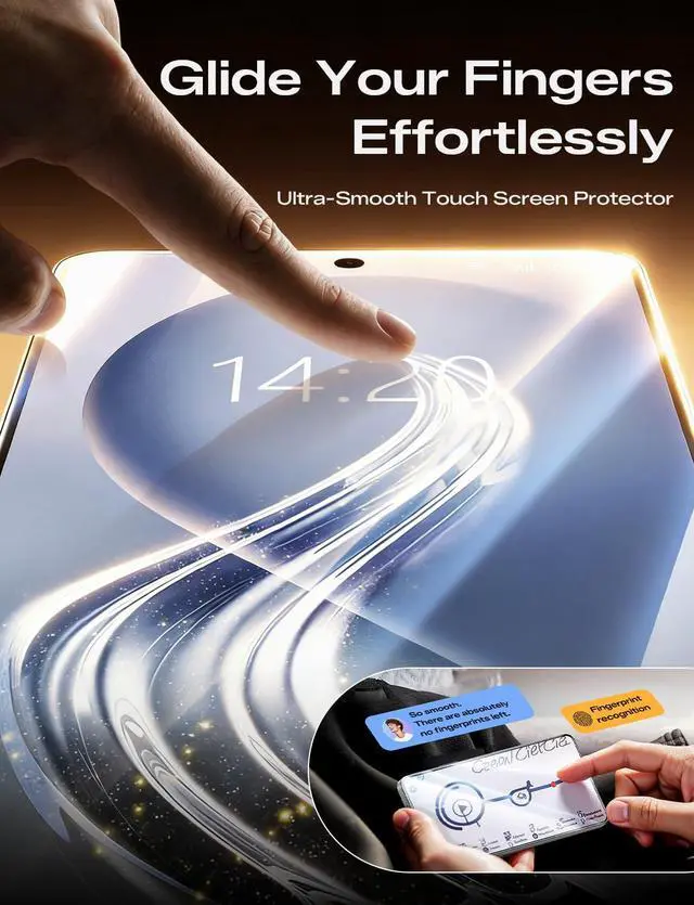 Alt view image 4 of 7 - 2PACK 3rd Gen for Samsung Galaxy S26 Ultra Screen Protector, One-Pull Easy Install, Smooth Touch, Auto-Align Screen, Support Fingerprint Unlock, 9H Glass, Anti-Scratch