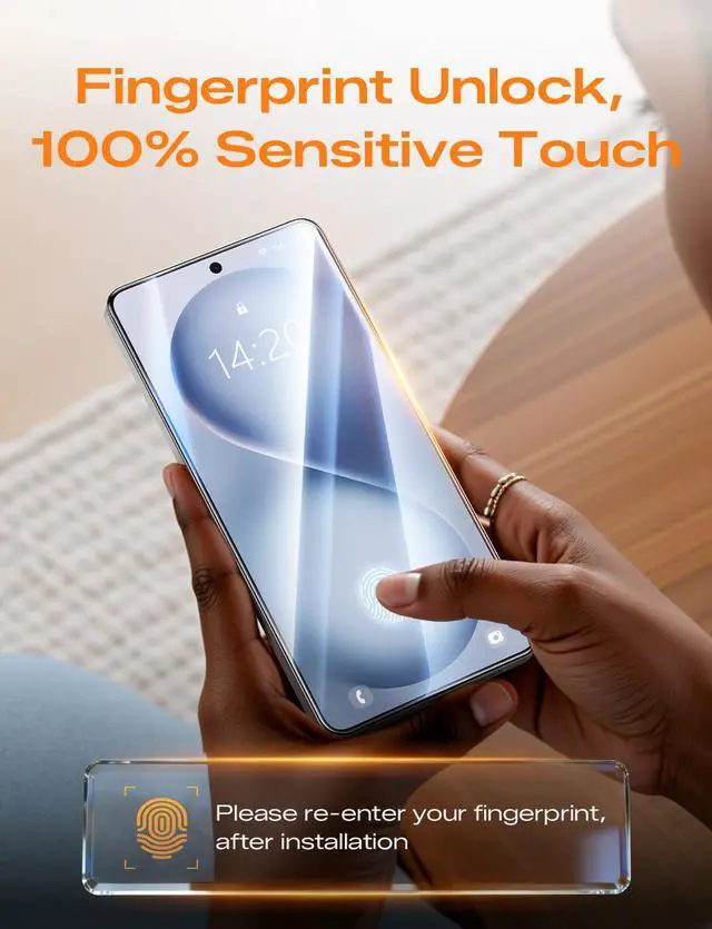 Alt view image 6 of 7 - 2PACK 3rd Gen for Samsung Galaxy S26 Ultra Screen Protector, One-Pull Easy Install, Smooth Touch, Auto-Align Screen, Support Fingerprint Unlock, 9H Glass, Anti-Scratch