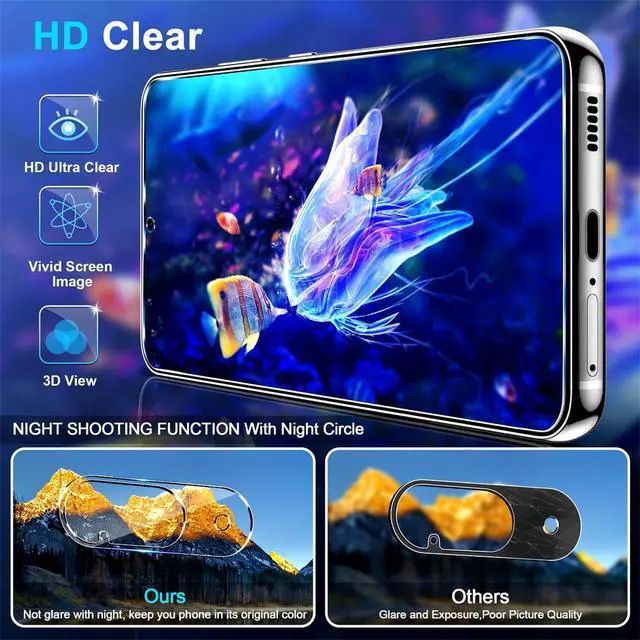 Alt view image 3 of 7 - 3 Pack for Google Pixel 10 Screen Protector Tempered Glass + 3 Pack Camera Lens Protector, Military Grade Shatterproof, 9H Hardness, Fingerprint Unlock,Case Friendly 6.3 Inch