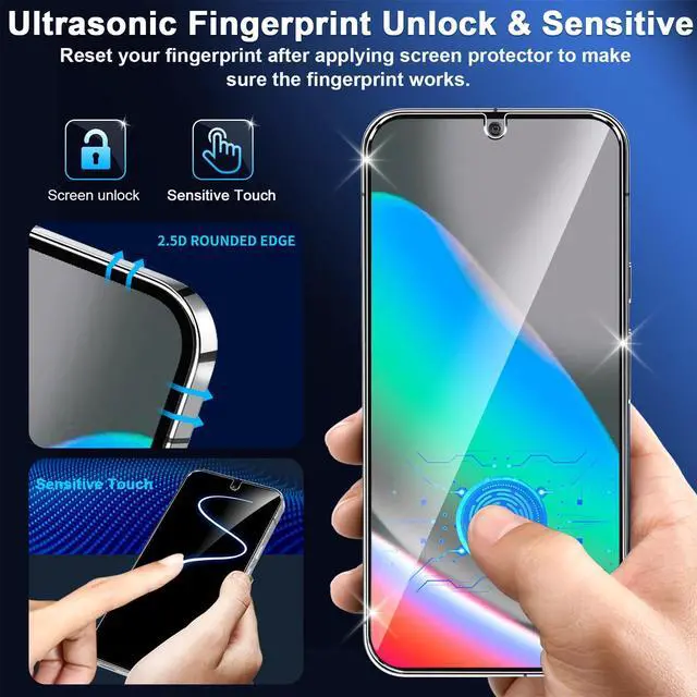Alt view image 7 of 7 - 3 Pack for Google Pixel 10 Screen Protector Tempered Glass + 3 Pack Camera Lens Protector, Military Grade Shatterproof, 9H Hardness, Fingerprint Unlock,Case Friendly 6.3 Inch