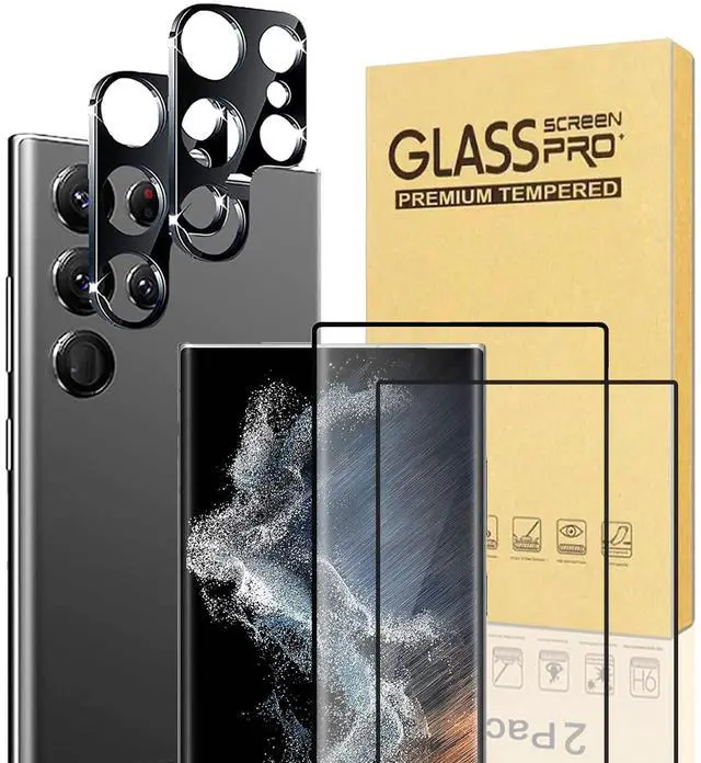 Main image of [2+2 Pack Galaxy S23 Ultra Screen Protector, 9H Tempered Glass Scratch Resistant, Ultrasonic Fingerprint Support, For Samsung Galaxy S23 Ultra 5G 6.8 Inch Glass Screen Protector