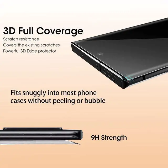 Alt view image 4 of 7 - [2+2 Pack Galaxy S23 Ultra Screen Protector, 9H Tempered Glass Scratch Resistant, Ultrasonic Fingerprint Support, For Samsung Galaxy S23 Ultra 5G 6.8 Inch Glass Screen Protector
