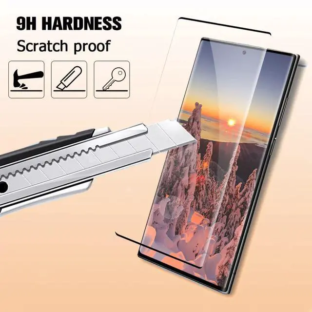 Alt view image 5 of 7 - [2+2 Pack Galaxy S23 Ultra Screen Protector, 9H Tempered Glass Scratch Resistant, Ultrasonic Fingerprint Support, For Samsung Galaxy S23 Ultra 5G 6.8 Inch Glass Screen Protector