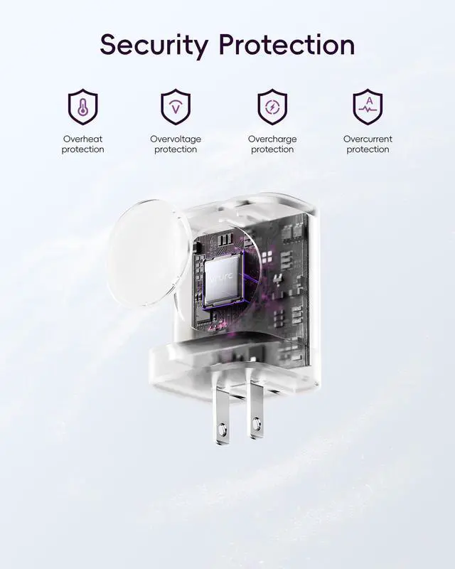 Alt view image 7 of 7 - Charger for iPhone & Apple Watch, 20W USB C Fast Charging Block, 3-in-1 Compact Travel Adapter with 2 Port for iPhone 17/16/15/14/13, Wireless Magnetic for iWatch SE/11/10/9/8/7/6/5/4-Purple