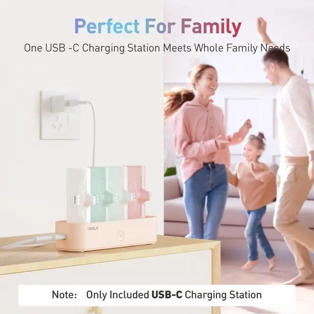 Alt view image 2 of 6 - LinkPod Station for iWALK LinkPod Portable Charger 4500mAh, 4800mAh,5000mAh Power Bank for iPhone Charging Station Multiple USB-C Family-Sized Charger Station for Home(Station Only), Pink
