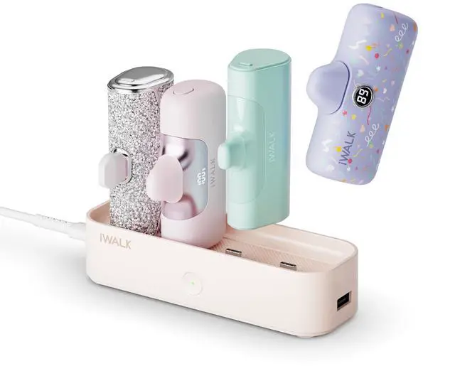 Main image of LinkPod Station for iWALK LinkPod Portable Charger 4500mAh, 4800mAh,5000mAh Power Bank for iPhone Charging Station Multiple USB-C Family-Sized Charger Station for Home(Station Only), Pink