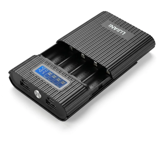 Main image of 18650 Power Bank Case Portable DIY Battery Pack | LCD display of capacity, reverse installation detection, overcharge protection.