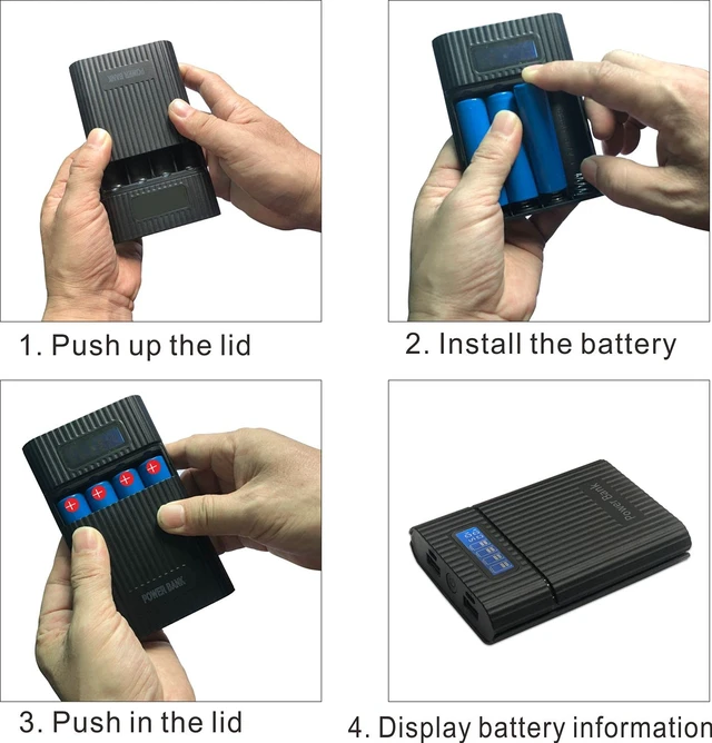 Alt view image 4 of 5 - 18650 Power Bank Case Portable DIY Battery Pack | LCD display of capacity, reverse installation detection, overcharge protection.