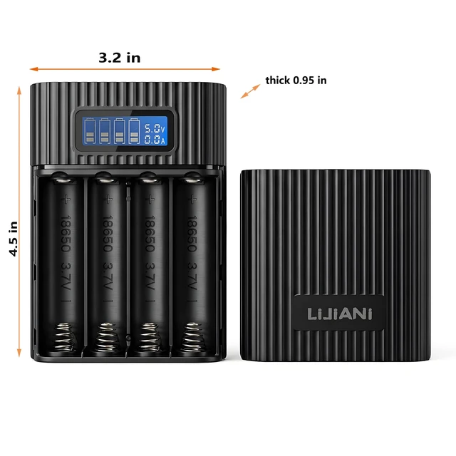 Alt view image 2 of 5 - 18650 Power Bank Case Portable DIY Battery Pack | LCD display of capacity, reverse installation detection, overcharge protection.