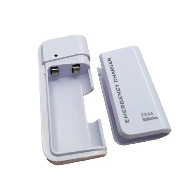 Alt view image 2 of 6 - Battery Operated Phone Charger Emergency|USB Battery Powered Small Power Bank Portable 2 AA Batteries Powered Outlet. (White)