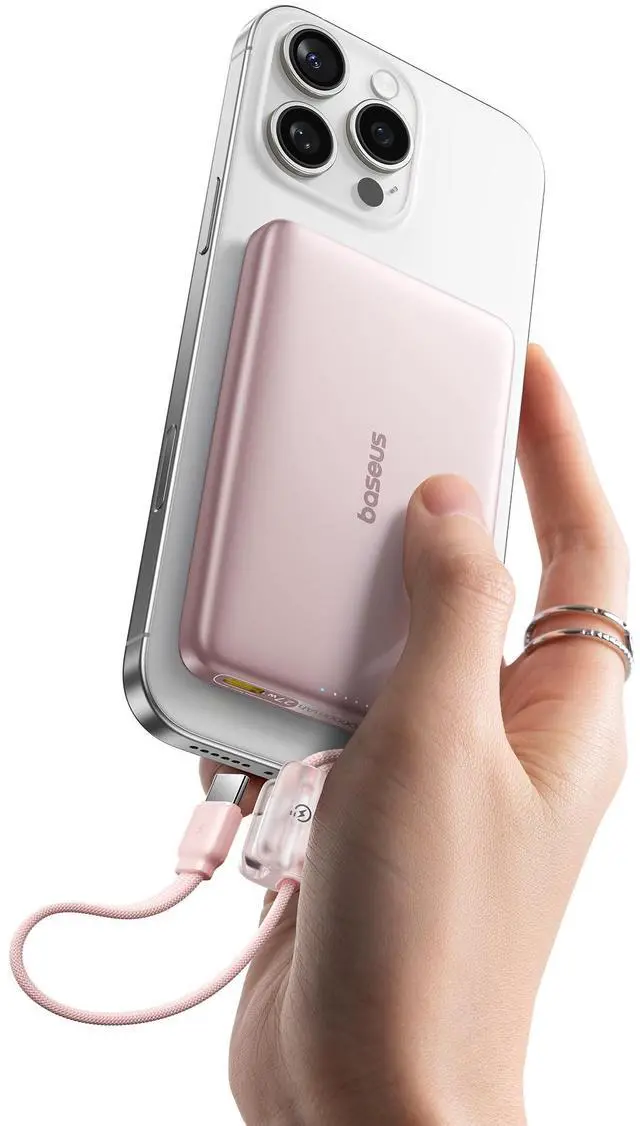 Main image of Picogo Qi2 15W Magsafe Portable Charger, 0.5" Ultra Slim 10000mAh Wireless Power Bank with 27W Built-in USB-C Cable, Magnetic Battery Pack for iPhone 17 Pro Max/17 Pro/Air/16/15/14/13/12