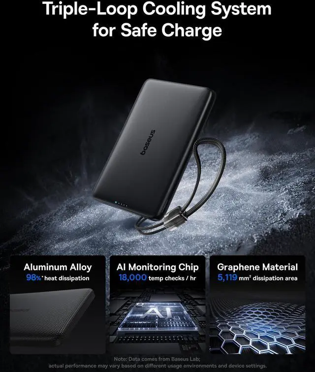 Alt view image 4 of 7 - Picogo Qi2 15W Magsafe Portable Charger, 0.5" Ultra Slim 10000mAh Wireless Power Bank with 27W Built-in USB-C Cable, Magnetic Battery Pack for iPhone 17 Pro Max/17 Pro/Air/16/15/14/13/12