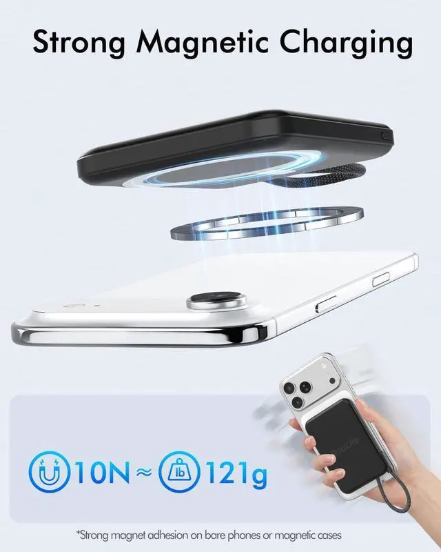 Alt view image 2 of 7 - for Magsafe Power Bank 5000mAh, Slim Magnetic Portable Charger