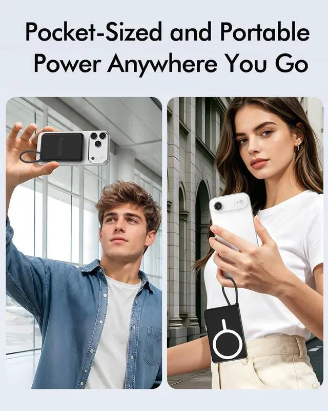 Alt view image 6 of 7 - for Magsafe Power Bank 5000mAh, Slim Magnetic Portable Charger