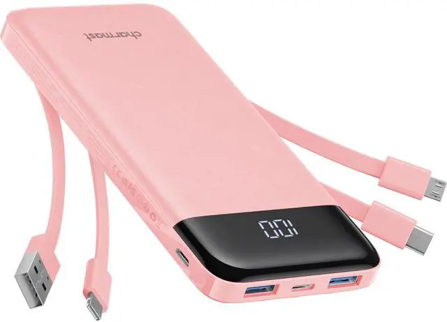 Main image of Power Bank Portable Charger with Reinforced Built-in 4 Cables
