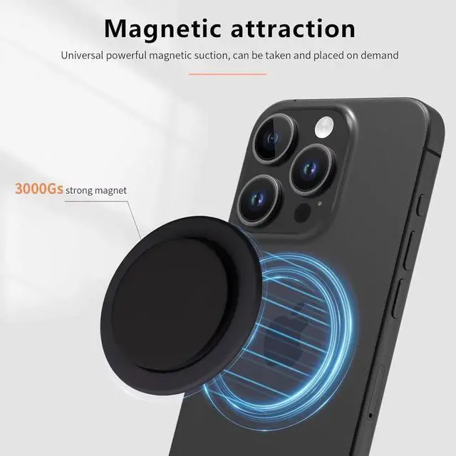 Alt view image 4 of 7 - Transparent Magnetic Phone Grip Holder, Compatible for Magsafe Phone Grip, Collapsible Expandible Mobile Phone Grips Stand for iPhone 17 16 15 14 13 12 Series - Clear Crystal Blue Fragment Glitter