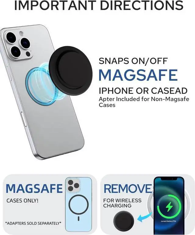 Alt view image 6 of 7 - Transparent Magnetic Phone Grip Holder, Compatible for Magsafe Phone Grip, Collapsible Expandible Mobile Phone Grips Stand for iPhone 17 16 15 14 13 12 Series - Clear Crystal Blue Fragment Glitter