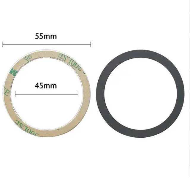 Alt view image 2 of 6 - Universal Metal Ring Sticker for Magnetic Charger Compatible with iPhone/Samsung/Android All Cellphones, Magnetic Mount/Phone Holder Conversion Accessories, 3Pcs, Black